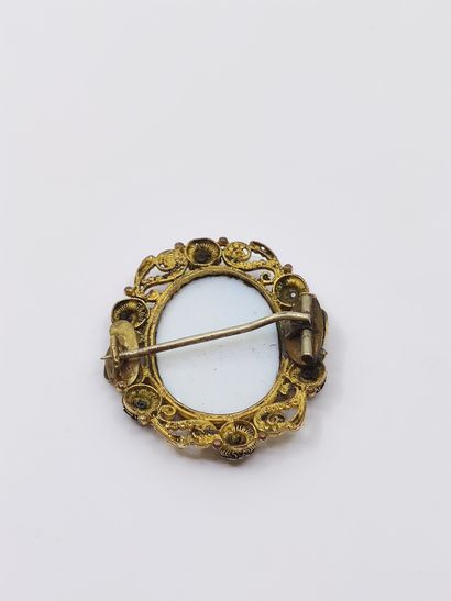 
9 carat gold and silver cameo representing...