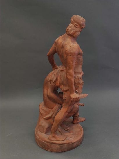P. COMEIN (1848-1907)

Group in terra cotta...