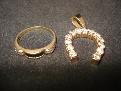 1 Ring Yellow gold 18kt and stones 2,69 g...