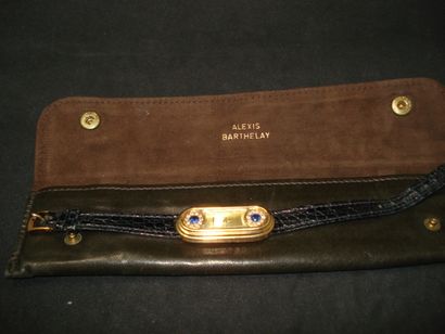 1 Watch A Barthelay, black leather strap...