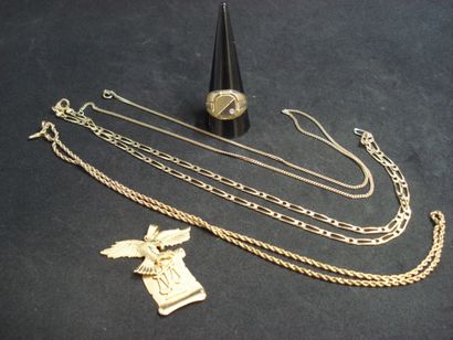 1 Bague Or 18kt et pierre 8,48 g 1 Pendentif...