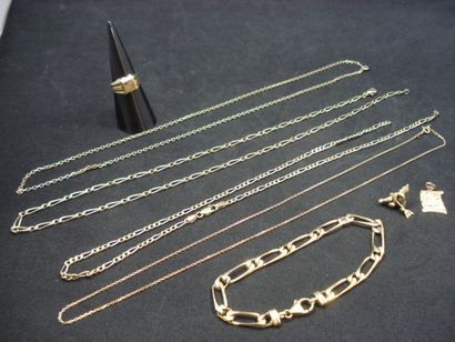 1 Bague Or 18kt et pierre 3,87 g 1 Bracelet...