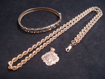 1 Bracelet Or 2 tons 18kt 15,68 g déterioré...