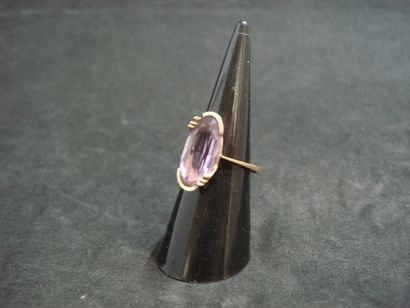 1 Bague Or jaune 18kt et pierre 4,22 g