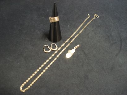 1 Pair of earrings Gold 18kt 0,86 g 1 Pendant...