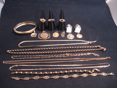 5 Bagues Or 18kt et pierres 21,14 g déteriorées...