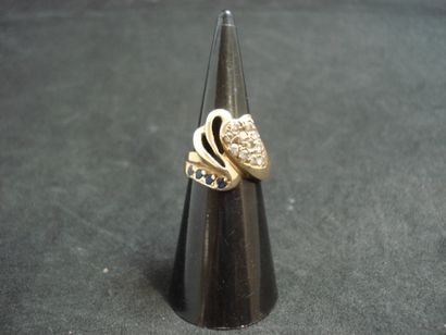 1 Bague Or 18kt et pierres 3,74 g déteri...