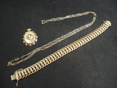 1 Chaîne Or 18kt 11,62 g 1 Pendentif Or jaune...