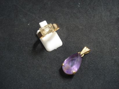 1 Bague Or 18kt et pierre 3,08 g 1 Pendentif...