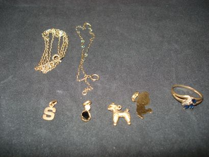 1 Ring Gold 18kt and stones 1,48 g 1 Bracelet...