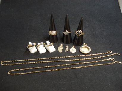 6 Bagues Or 18kt, pierres et brillants 20,17...