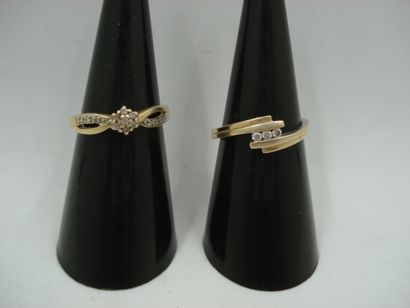 2 Rings 18kt yellow gold and diamonds 3,98...