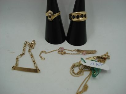2 Rings Gold 18kt and stones 5,92 g damaged...