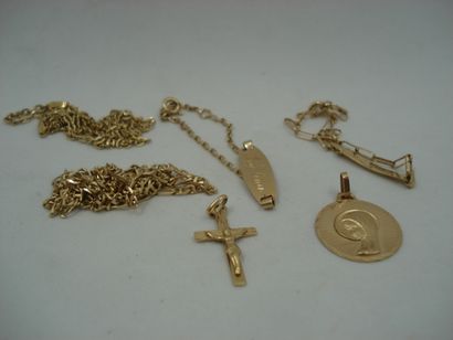 2 Bracelets Gold 18kt 3,60 g 1 Pendant Gold...
