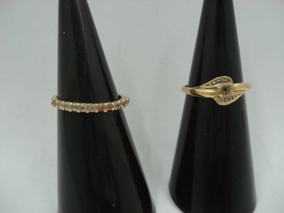 2 Ring 18kt gold and stones 2,48 g damag...