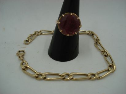 1 Ring Gold 18kt and stone 7,95 g 1 Bracelet...