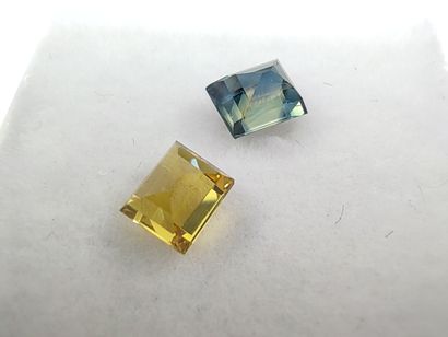 TWO SAPHIR yellow and blue Australia baguette

Dim:...