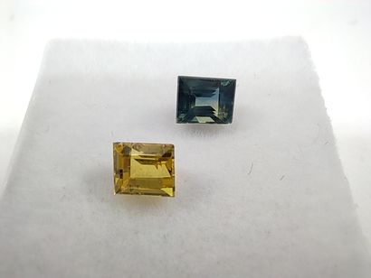TWO SAPHIR yellow and blue Australia baguette

Dim:...