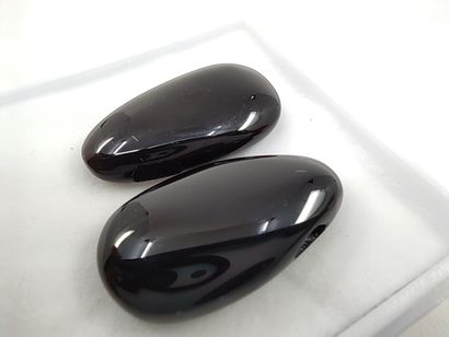DEUX ONYX percées black drilled Kanchanaburi...