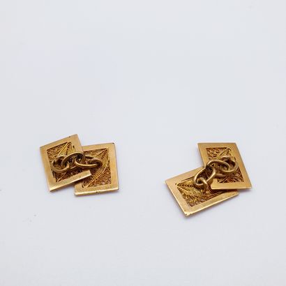 PAIRE DE BOUTONS DE MANCHETTE en or 750°...