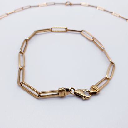 BRACELET ET COLLIER en maille rectangulaire...