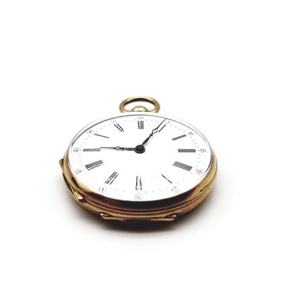 MONTRE de gousset en or jaune 750°

Signée...