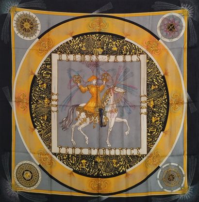 HERMES

Foulard de couleur noir et jaune,...