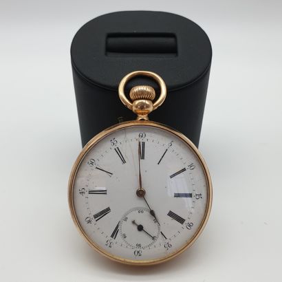 
MONTRE de gousset en or jaune 750°, le cadran...