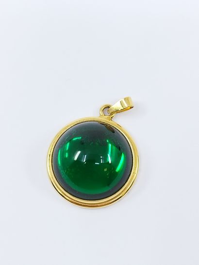 LALIQUE 

PENDENTIF en métal doré