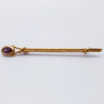 BROCHE barette en or jaune 750 ornée d'une...