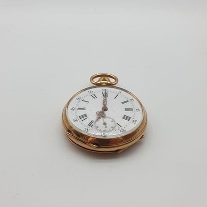 MONTRE de gousset en or jaune 750°, le cadran...