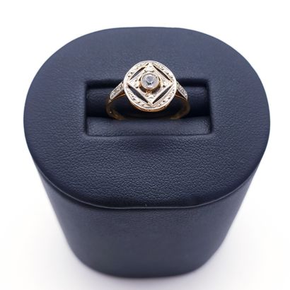 Communion ring in two-tone gold 750°, set...
