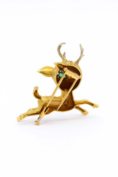 
BROCHE animalière en or jaune 750°, l'œil...