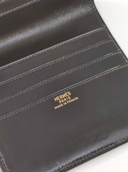 HERMES

Porte-carte en cuir noir