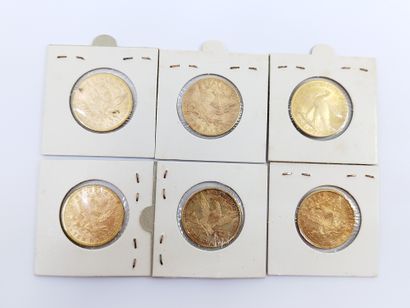 
LOT DE SIX PIECES DE 10 Dollars Or 1880/1880/1881/1899/1899/1912



Sous...