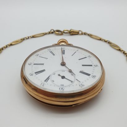 
MONTRE de gousset en or jaune 750°, le cadran...
