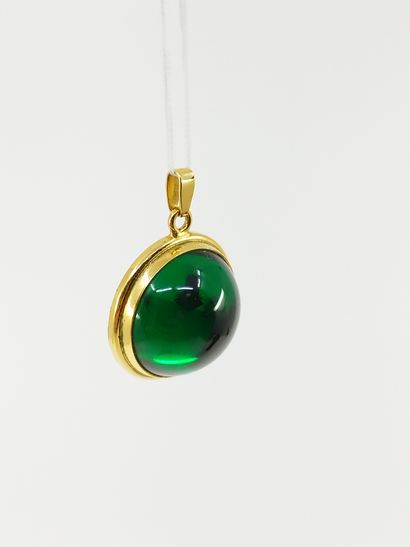 LALIQUE 

PENDENTIF en métal doré