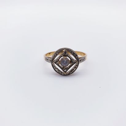 Communion ring in two-tone gold 750°, set...