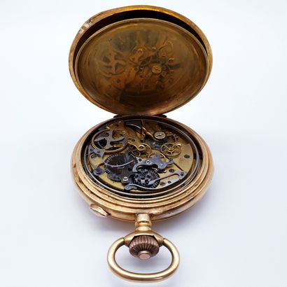 MONTRE savonnette, en or jaune 750°et sa...
