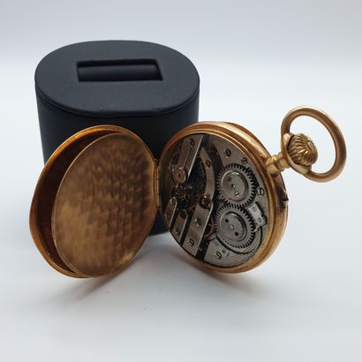 MONTRE de gousset en or jaune 750°, le cadran...