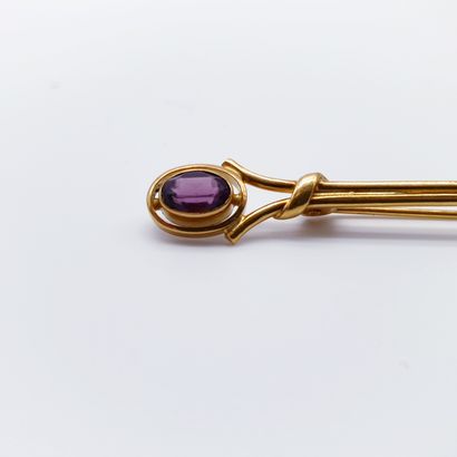 BROCHE barette en or jaune 750 ornée d'une...