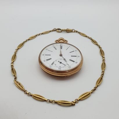 
MONTRE de gousset en or jaune 750°, le cadran...