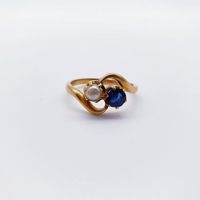 
BAGUE toi et moi en or jaune 750°, ornée...