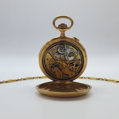 MONTRE savonnette, en or jaune 750°et sa...
