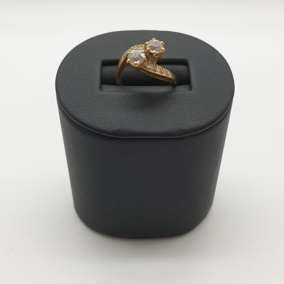 
BAGUE toi et moi en or jaune 750° ornée...