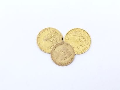 Pièce de 20 francs en or jaune, Napoleon...