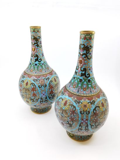 MODERN WORK CHINA

Pair of cloisonné vases,...