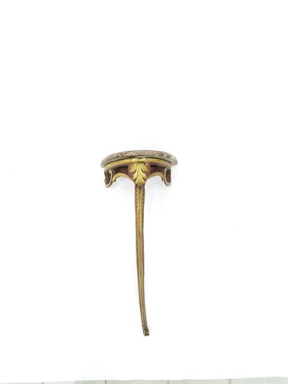 Small gilded wood console table painted Louis...