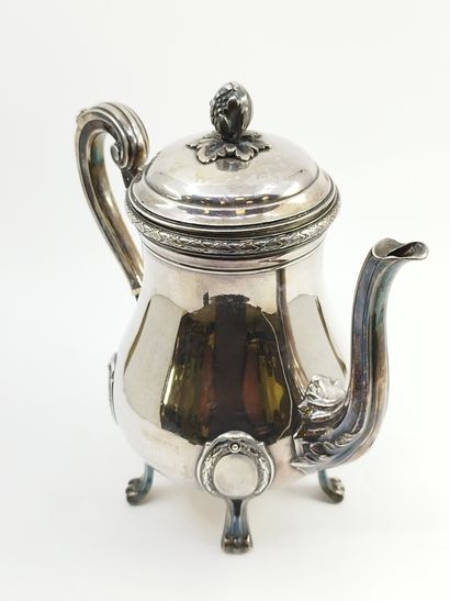 SERVICE à café trois pièces en argent de...