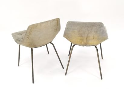 GUARICHE PIERRE (1926-1995), 

Pair of chairs...